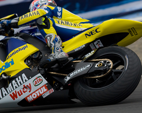 Colin Edward's rear TREADED tire at the US GP